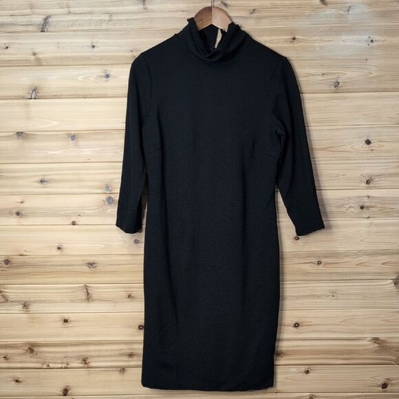 J. McLaughlin Dress Womens Large Black Knee Length Shift Dress Classic - Picture 1 of 11